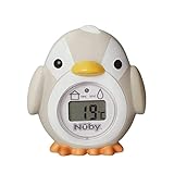 Nuby - Badethermometer für Babys in Pinguinform - Leicht lesbarer Bildschirm - BPA-frei - Grau - Geeignet ab 0 Monaten