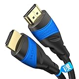 KabelDirekt – 8K/4K HDMI-Kabel – 3 m – 8K@60Hz (Extra-Kupfer für schnelles Ultra HD, 4K@120Hz/8K@60Hz – kompatibel mit HDMI 2.0, High Speed mit Ethernet, Blu-ray/PS5/Xbox Series X/Switch,Schwarz/Blau