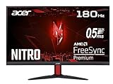 Acer Nitro KG272S3 Gaming Monitor 27 Zoll (69 cm Bildschirm) Full HD, 180Hz, bis zu 0.5ms (GTG), 2xHDMI 2.0, DP 1.2, FreeSync Premium, Schwarz