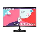 Samsung S36C Essential Monitor S24C364EAU, Curved, 24 Zoll, VA-Panel, Full HD-Auflösung, Eco Saving Plus, AMD FreeSync, 4 ms Reaktionszeit, Bildwiederholrate 75 Hz, Schwarz