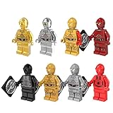 8-teiliges Minifiguren-Bausteinset Adventskalender-Sammelset Benutzerdefinierte Minifiguren zum Sammeln von Etikette-Roboter, kompatibel mit Lego Star Wars