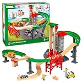 BRIO 33887 World Großes Spielset Holzeisenbahn Set, mit Aufzug Zubehör Konstruktionsspielzeug, empfohlen für Kinder, Mehrfarbig, Ab 3 Jahren