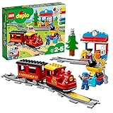 LEGO 10874 DUPLO Dampfeisenbahn, Spielzeugeisenbahn mit Licht & Geräuschen und Push-&-Go-Motor, Spielzeug