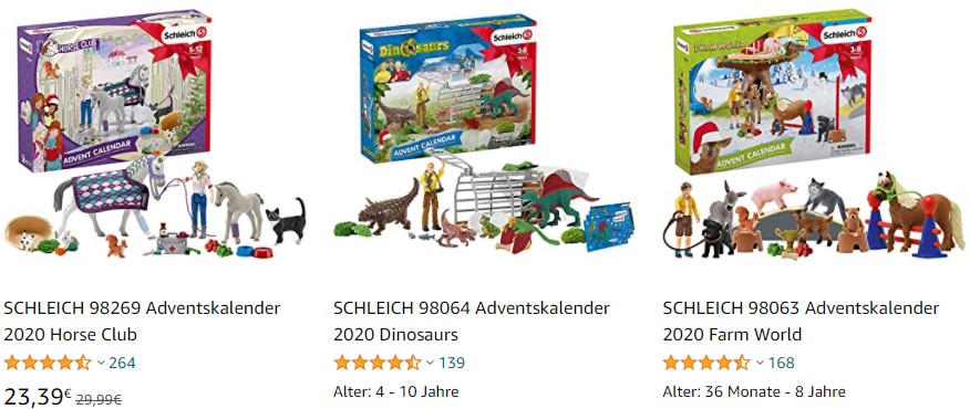 Schleich Adventskalender 2020 im Überblick