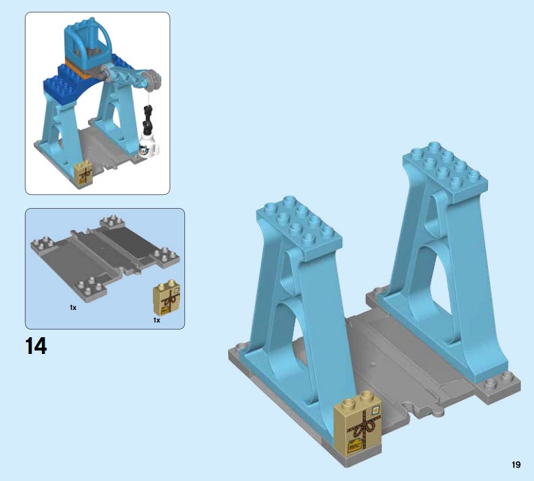 Lego 10875 - der Kran kann mit speziellen Schienenbausteinen nicht mehr verschoben werden