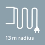 13 Meter Aktionsradius Bodenstaubsauger