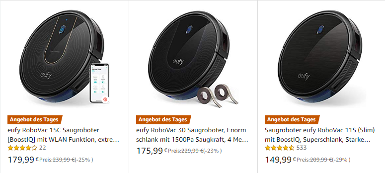 eufy RoboVac Saugroboter 25% günstiger