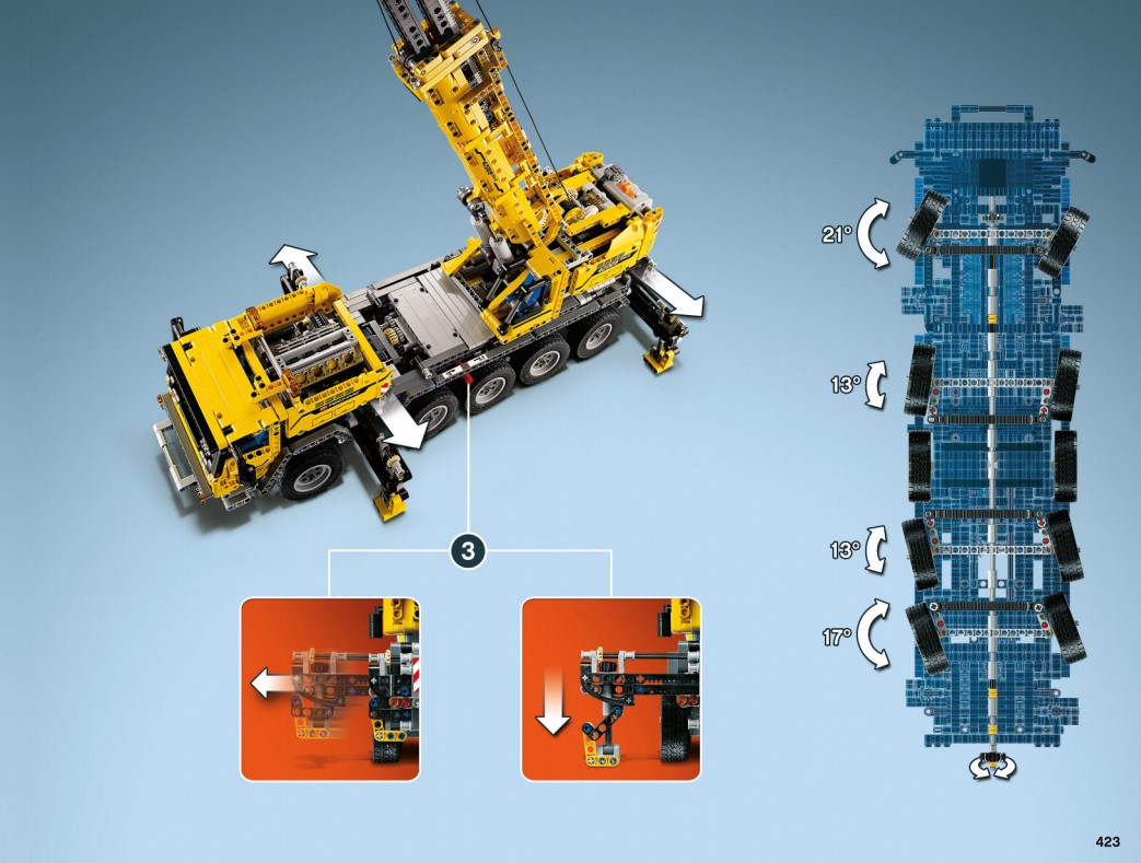 Lego 42009 - Lenkung und Stützen des A-Modells
